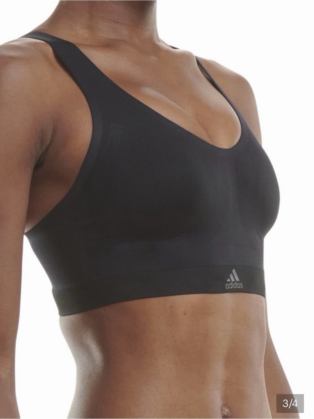 X2 adidas Black and Beige Seamless Bras